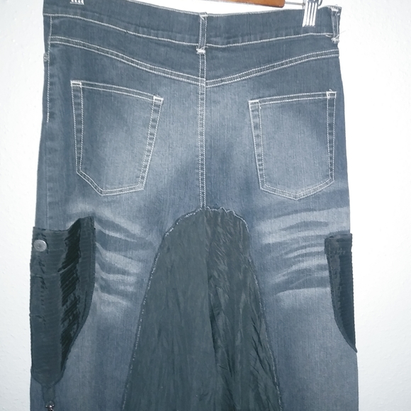 My Design 3 29 Jeans Black Grunge Goth Cargo Maxi Skirt - Picture 9 of 12